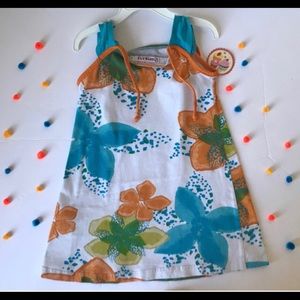 Girls Sleeves Shift Dress with Flowers